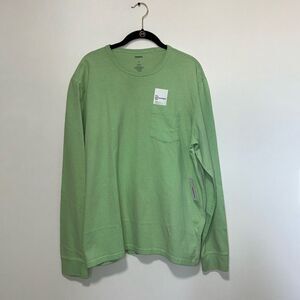 Sonoma Men's Heavyweight Tagless Light Green Long Sleeve Tee Size L